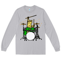 Moon Dust drummer cat music lover musician playing the drums Long Sleeve Tee - artisFamous