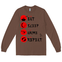 Chestnut eat sleep anime repeat japanese Long Sleeve Tee - artisFamous