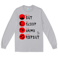 Moon Dust eat sleep anime repeat japanese Long Sleeve Tee - artisFamous
