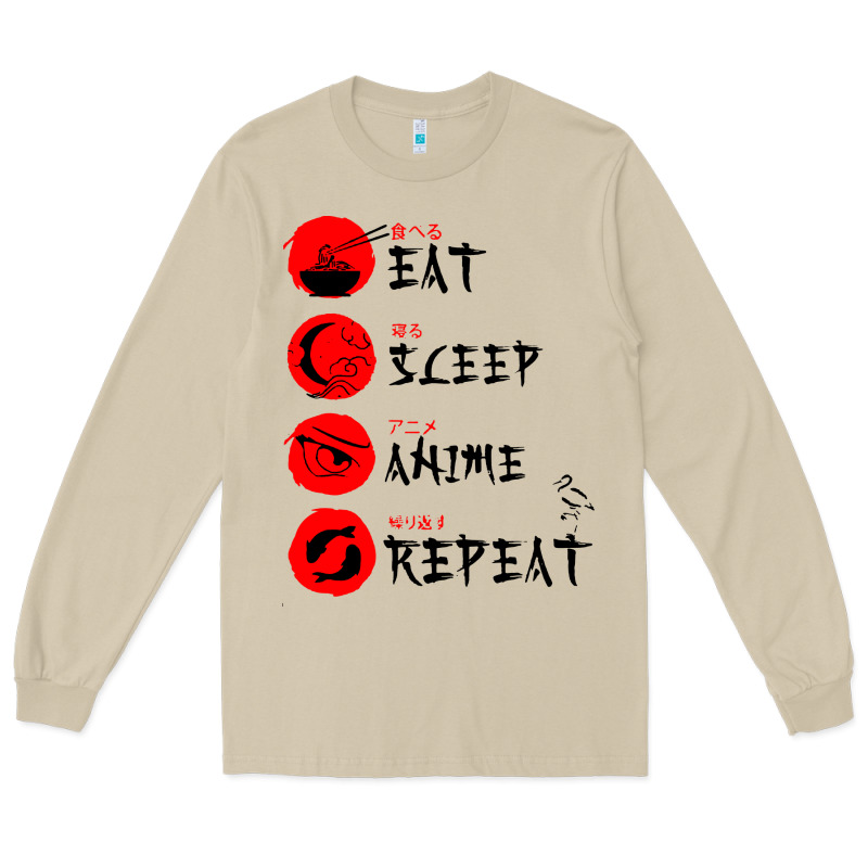 Eat Sleep Anime Repeat Japanese Long Sleeve Tee by artisFamous | Teevron