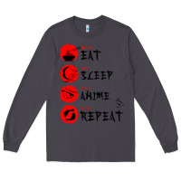Smoke eat sleep anime repeat japanese Long Sleeve Tee - artisFamous