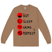 Toasted Coconut eat sleep anime repeat japanese Long Sleeve Tee - artisFamous