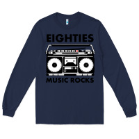Navy eighties music rocks Long Sleeve Tee - artisFamous