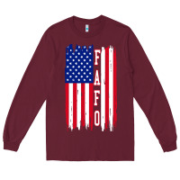 Burgundy fafo f4ck around and find out Long Sleeve Tee - artisFamous