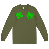 Army Green four leaf clover Long Sleeve Tee - artisFamous