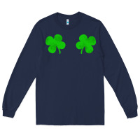 Navy four leaf clover Long Sleeve Tee - artisFamous