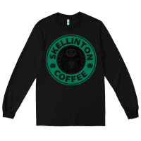 Black skeleton coffee halloween Long Sleeve Tee - artisFamous