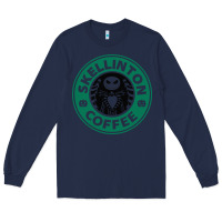 Navy skeleton coffee halloween Long Sleeve Tee - artisFamous