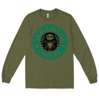 Army Green skeleton coffee halloween Long Sleeve Tee - artisFamous