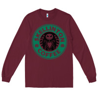 Burgundy skeleton coffee halloween Long Sleeve Tee - artisFamous