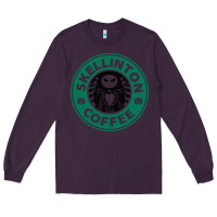 Plum skeleton coffee halloween Long Sleeve Tee - artisFamous