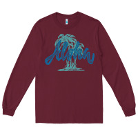 Burgundy hawaii aloha art Long Sleeve Tee - artisFamous