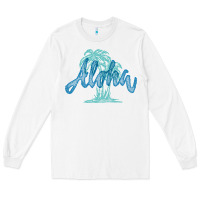 White hawaii aloha art Long Sleeve Tee - artisFamous