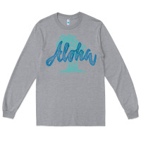 Heather Grey hawaii aloha art Long Sleeve Tee - artisFamous