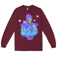 Burgundy skeletor's cat Long Sleeve Tee - artisFamous