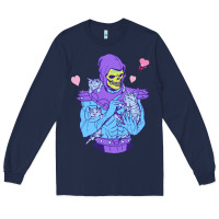 Navy skeletor's cat Long Sleeve Tee - artisFamous