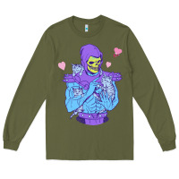 Army Green skeletor's cat Long Sleeve Tee - artisFamous