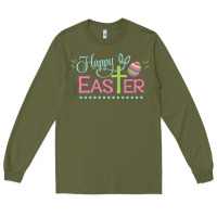 Army Green happy easter Long Sleeve Tee - artisFamous