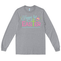 Heather Grey happy easter Long Sleeve Tee - artisFamous