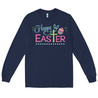Navy happy easter Long Sleeve Tee - artisFamous