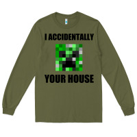 Army Green creeper meme Long Sleeve Tee - artisFamous