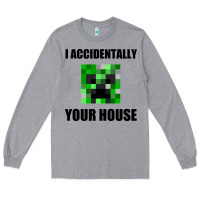 Heather Grey creeper meme Long Sleeve Tee - artisFamous