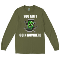 Army Green creeper meme Long Sleeve Tee - artisFamous