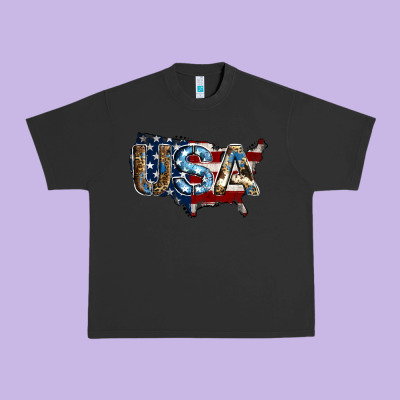 Usa American Flag Background Urban Heavy Tee Designed By Jasminsmagicworld