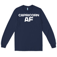 Navy capricorn af zodiac sign Long Sleeve Tee - artisFamous