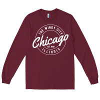 Burgundy chicago Long Sleeve Tee - artisFamous