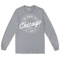 Heather Grey chicago Long Sleeve Tee - artisFamous