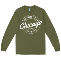 Army Green chicago Long Sleeve Tee - artisFamous