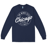 Navy chicago Long Sleeve Tee - artisFamous