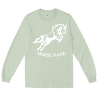 Matcha Personalised Horse Printed Equestrian Riding Cob Jumping Rider Horse Long Sleeve Tee - artisFamous