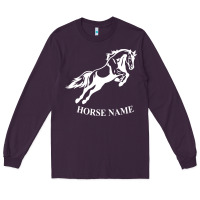 Plum Personalised Horse Printed Equestrian Riding Cob Jumping Rider Horse Long Sleeve Tee - artisFamous
