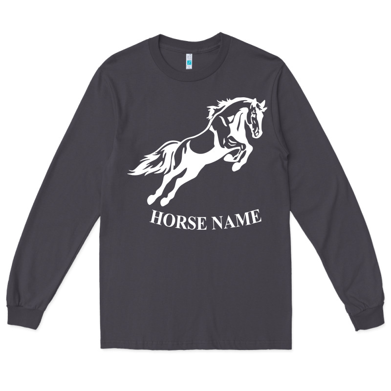 Personalised Horse Printed Equestrian Riding Cob Jumping Rider Horse Long Sleeve Tee by artisFamous | Teevron