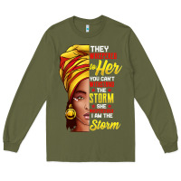 Army Green black history month shirt african woman afro i am the storm t shirt Long Sleeve Tee - artisFamous
