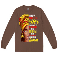 Chestnut black history month shirt african woman afro i am the storm t shirt Long Sleeve Tee - artisFamous