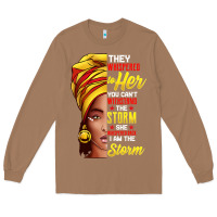 Toasted Coconut black history month shirt african woman afro i am the storm t shirt Long Sleeve Tee - artisFamous