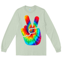 Matcha cool peace hand tie dye t shirt for boys and girls Long Sleeve Tee - artisFamous