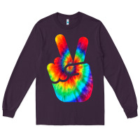 Plum cool peace hand tie dye t shirt for boys and girls Long Sleeve Tee - artisFamous