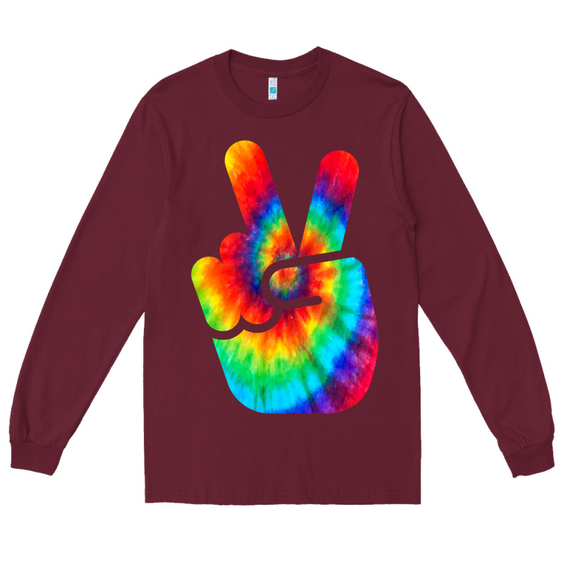 Cool Peace Hand Tie Dye T Shirt For Boys And Girls Long Sleeve Tee by artisFamous | Teevron