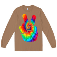 Toasted Coconut cool peace hand tie dye t shirt for boys and girls Long Sleeve Tee - artisFamous