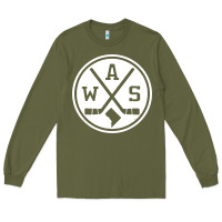 Army Green retro washington dc hockey Long Sleeve Tee - artisFamous