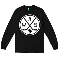 Black retro washington dc hockey Long Sleeve Tee - artisFamous
