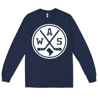 Navy retro washington dc hockey Long Sleeve Tee - artisFamous
