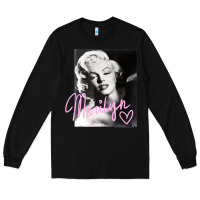 Black monroe black and white pink handwriting t shirt Long Sleeve Tee - artisFamous
