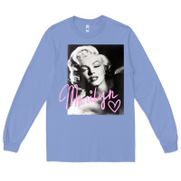 Colony Blue monroe black and white pink handwriting t shirt Long Sleeve Tee - artisFamous