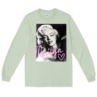 Matcha monroe black and white pink handwriting t shirt Long Sleeve Tee - artisFamous