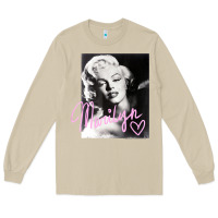 Mushroom monroe black and white pink handwriting t shirt Long Sleeve Tee - artisFamous
